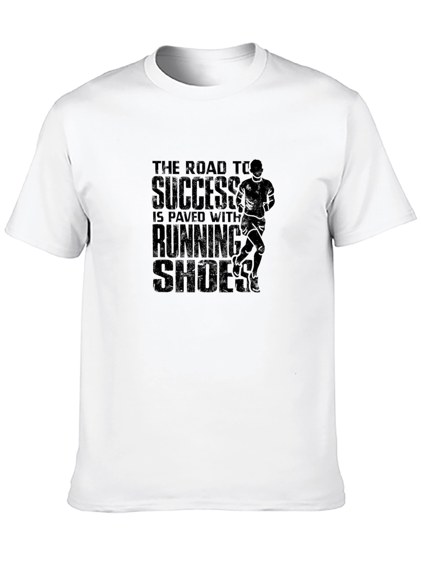 Road to Success Running Shoes Black Graphic Tee