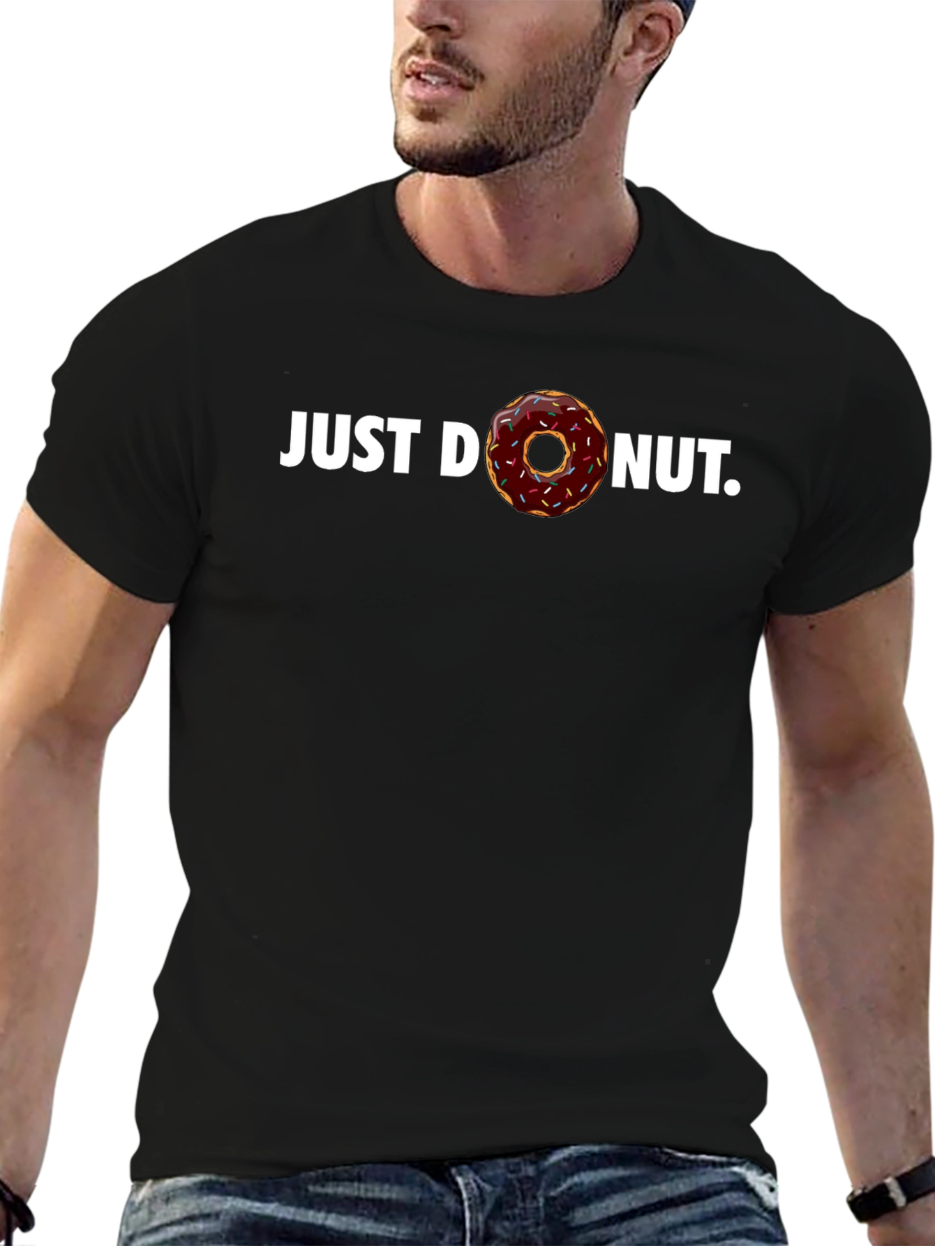 Just Donut Black T-Shirt - Unique Graphic Tee