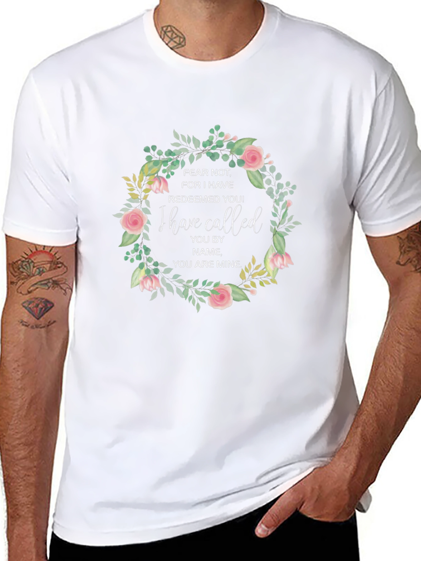 Floral Inspirational T-Shirt: Fear Not Design