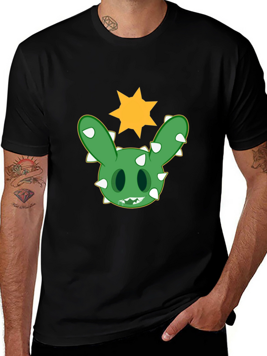 Cactus Bunny Graphic T-Shirt - Black Cotton Tee