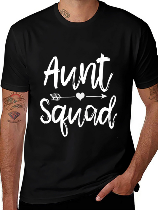 Aunt Squad Black Cotton Graphic T-Shirt