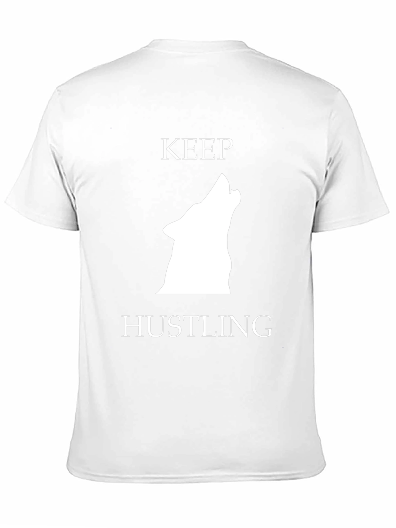 Keep Hustling Wolf Graphic Tee - Black Cotton T-Shirt