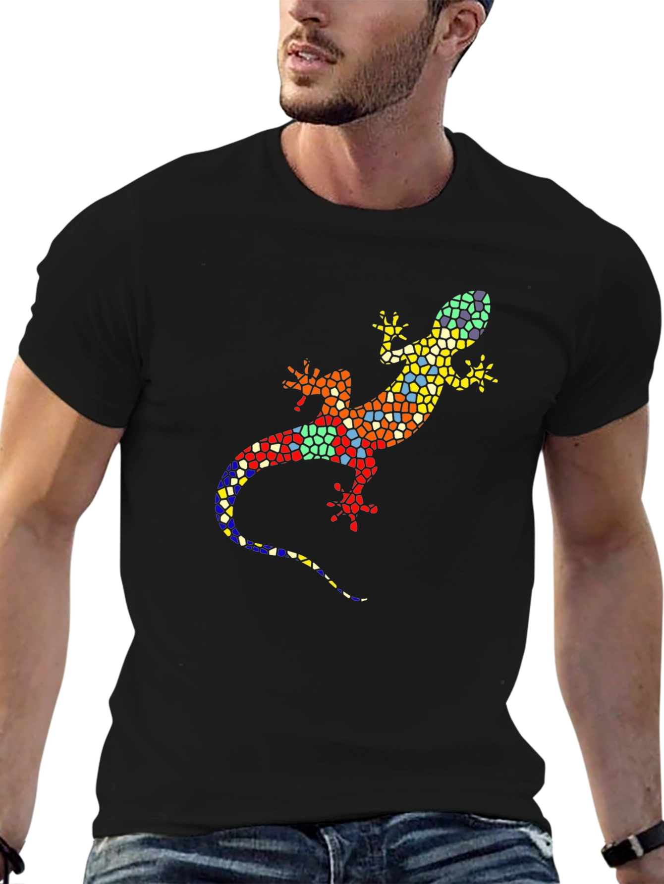 Mosaic Gecko Graphic T-Shirt