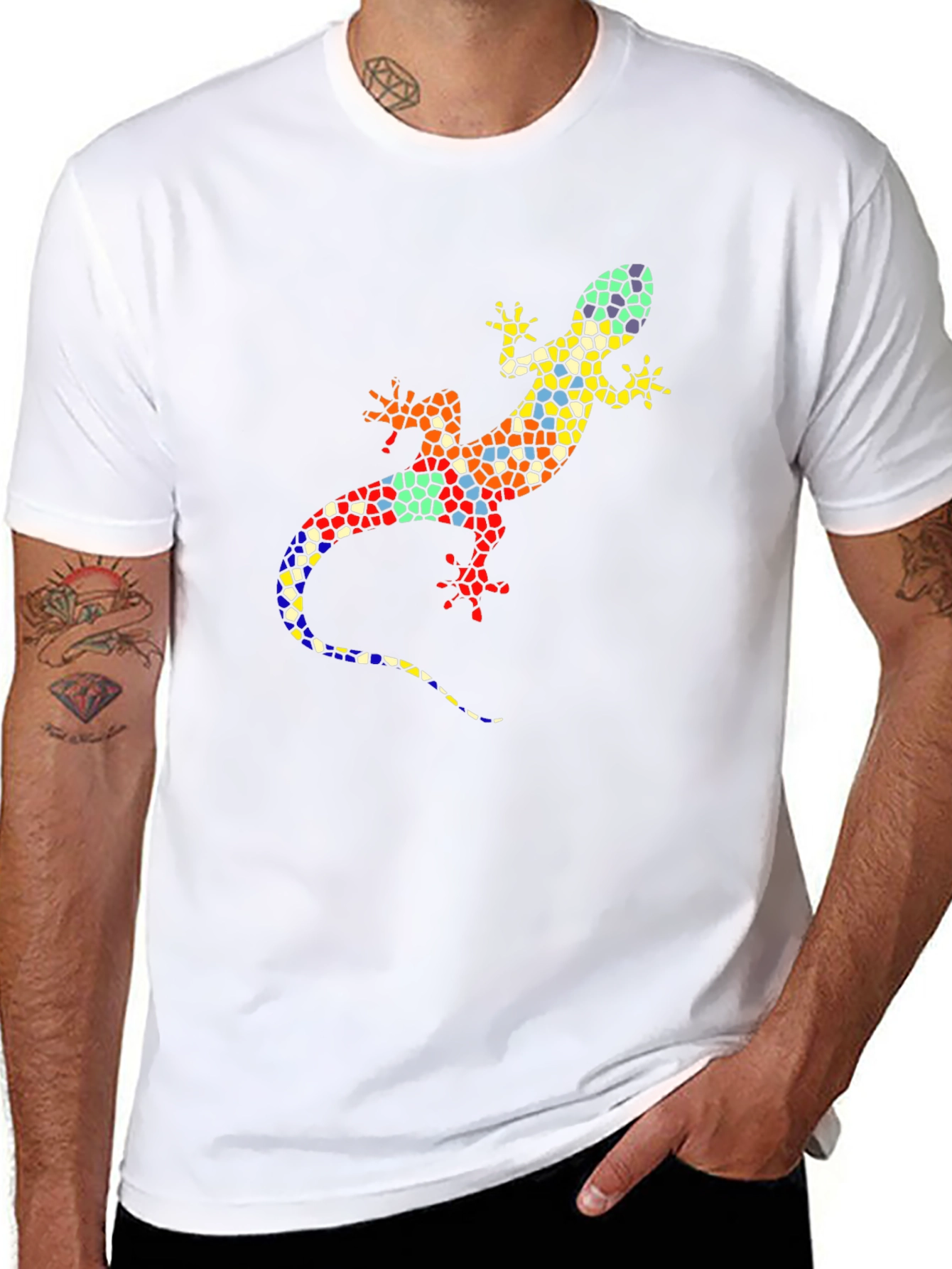Mosaic Gecko Graphic T-Shirt
