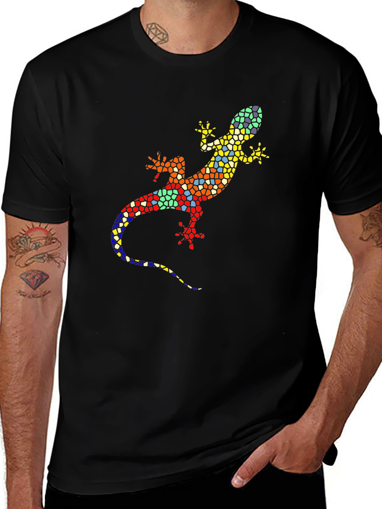 Mosaic Gecko Graphic T-Shirt