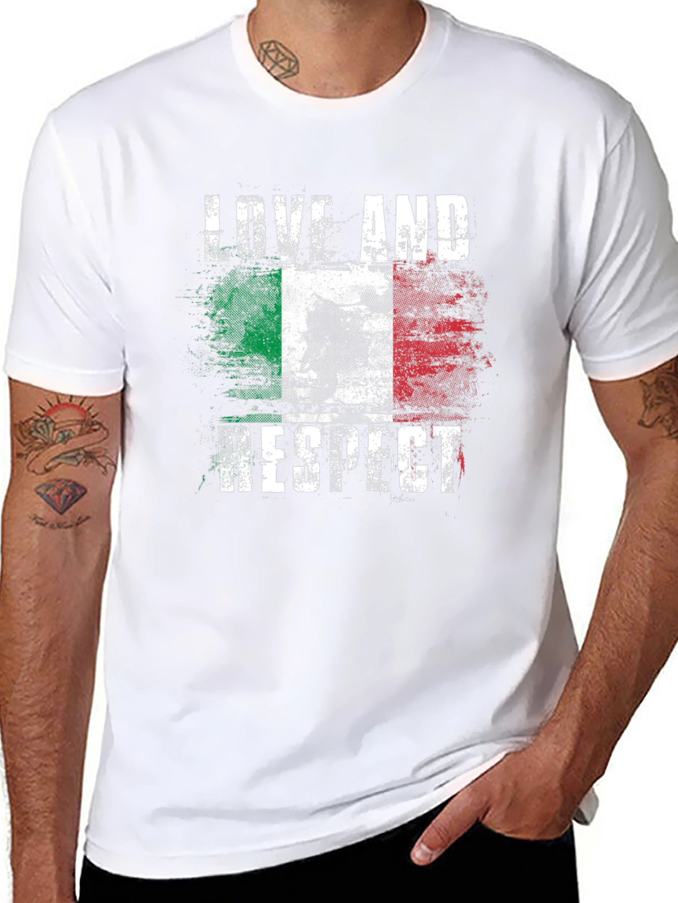 Italian Flag Love and Respect T-Shirt