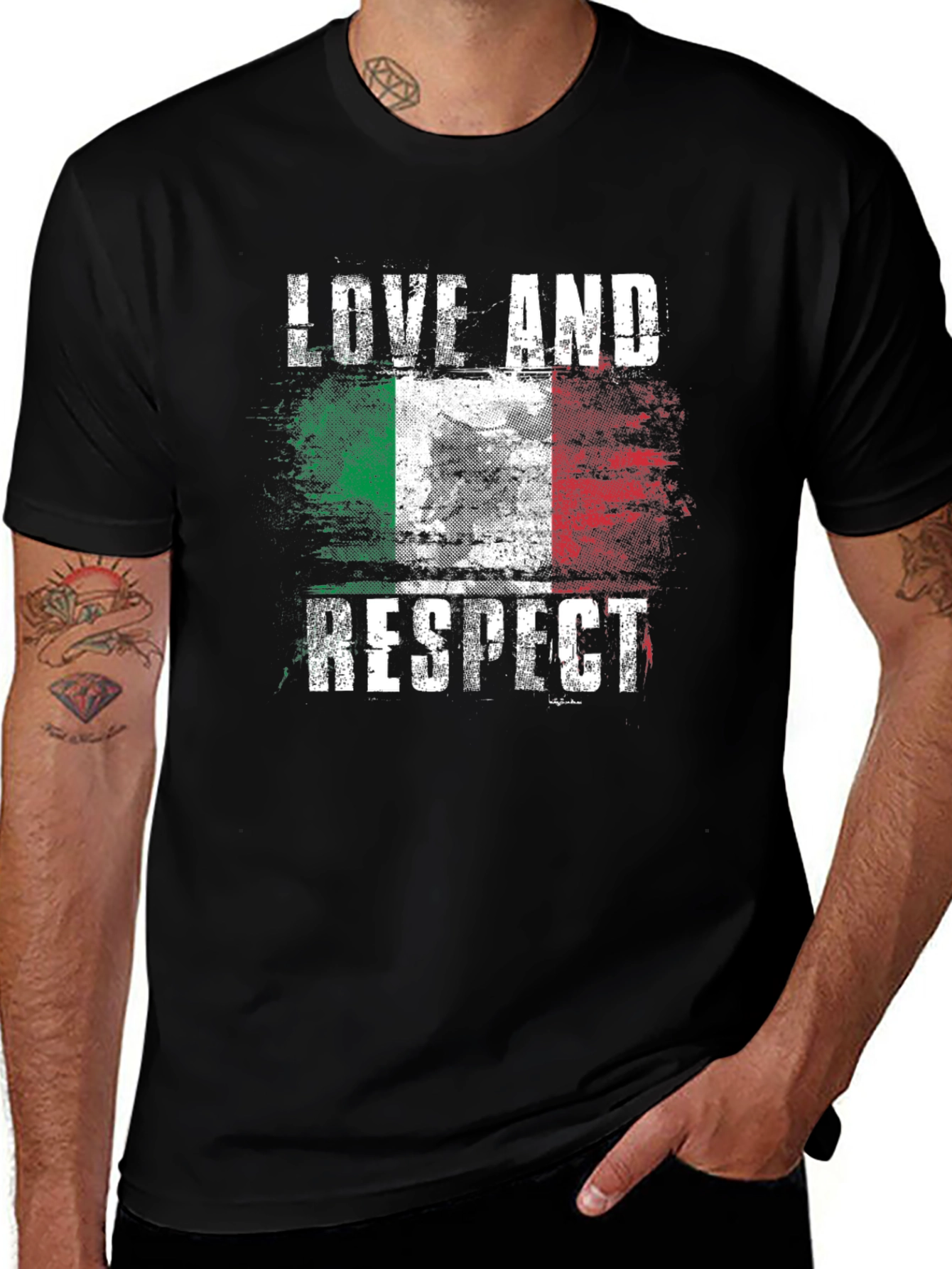 Italian Flag Love and Respect T-Shirt