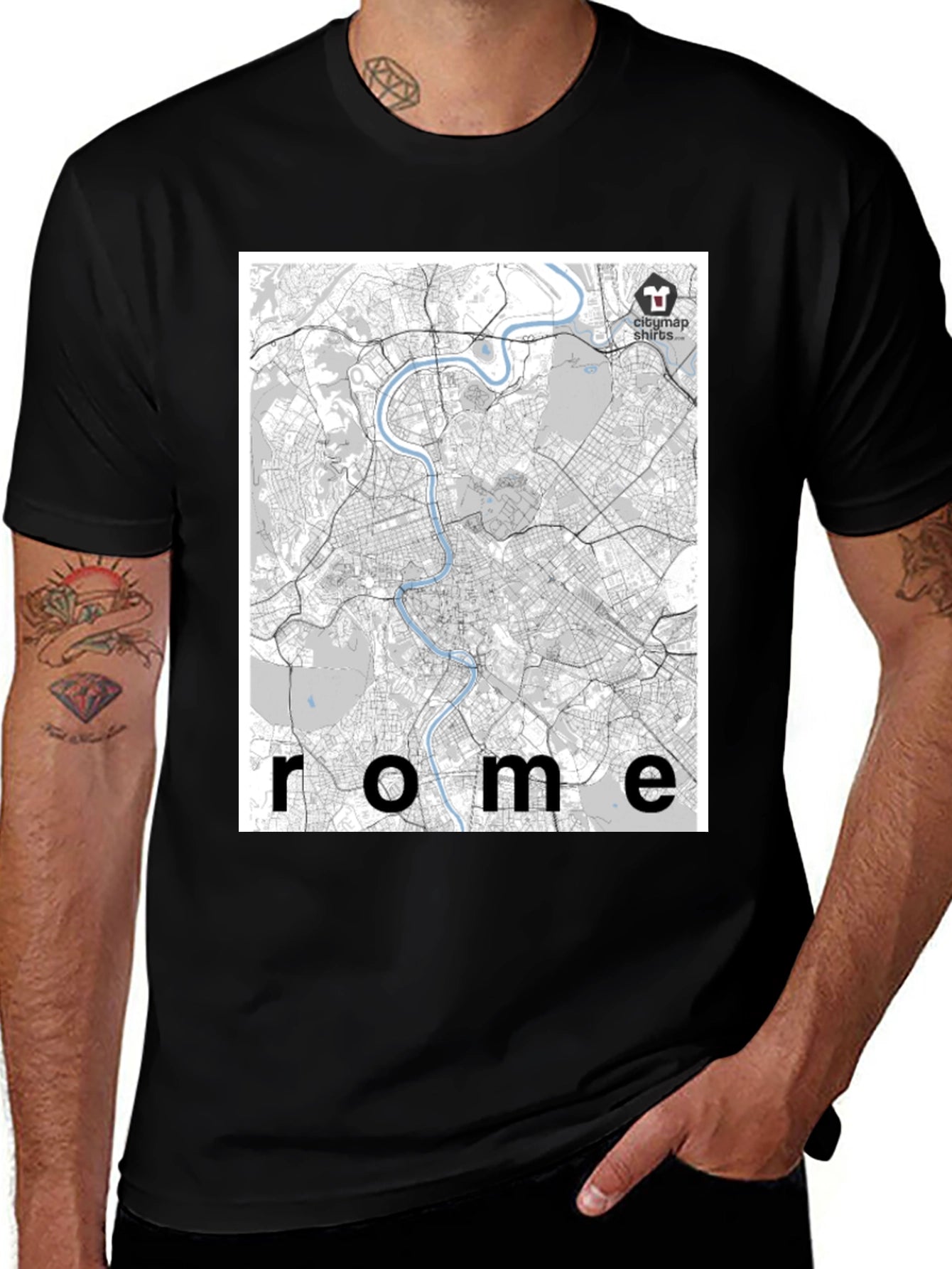 Rome City Map T-Shirt - Urban Explorer Style