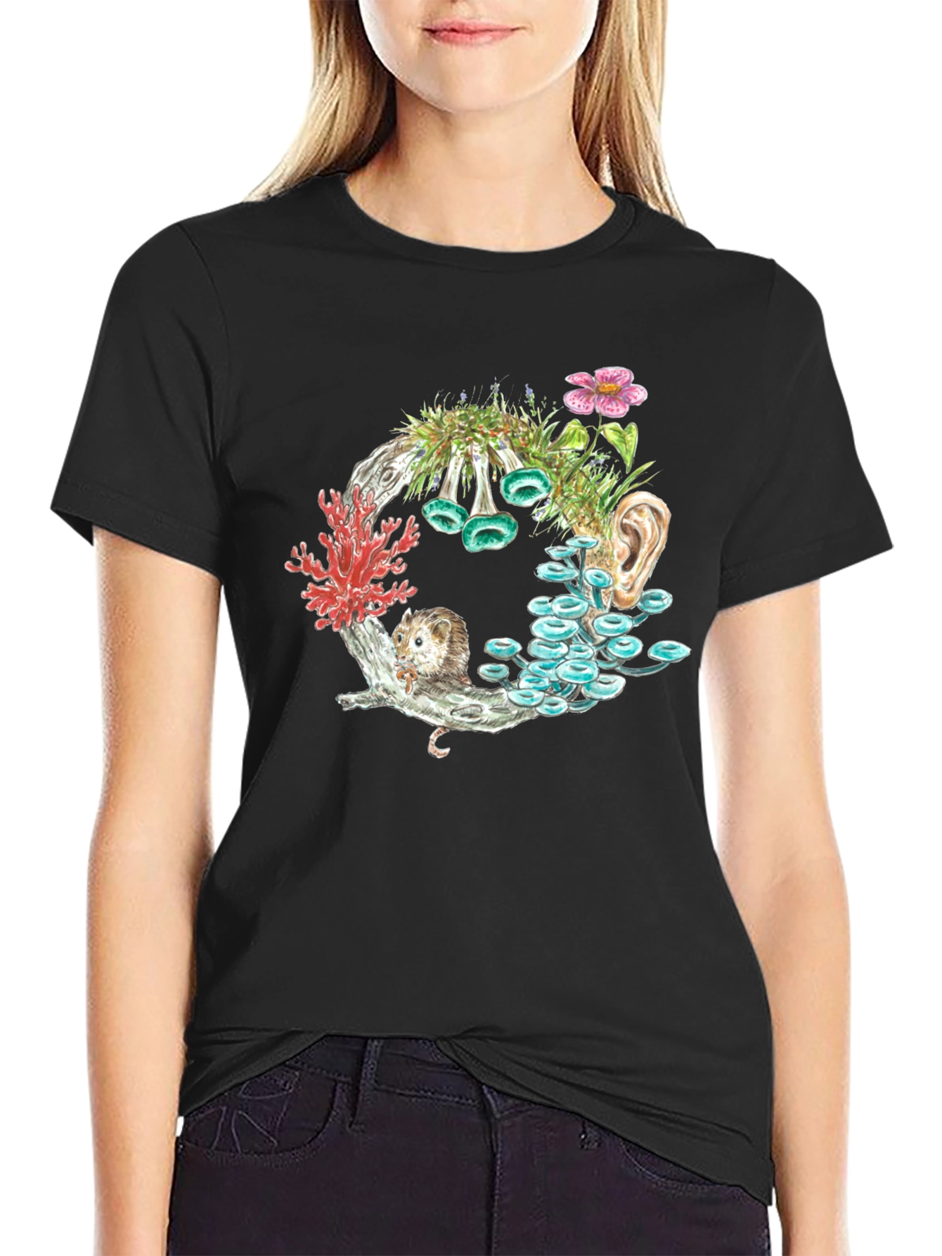 Surreal Nature Graphic Tee - Unique Print Design