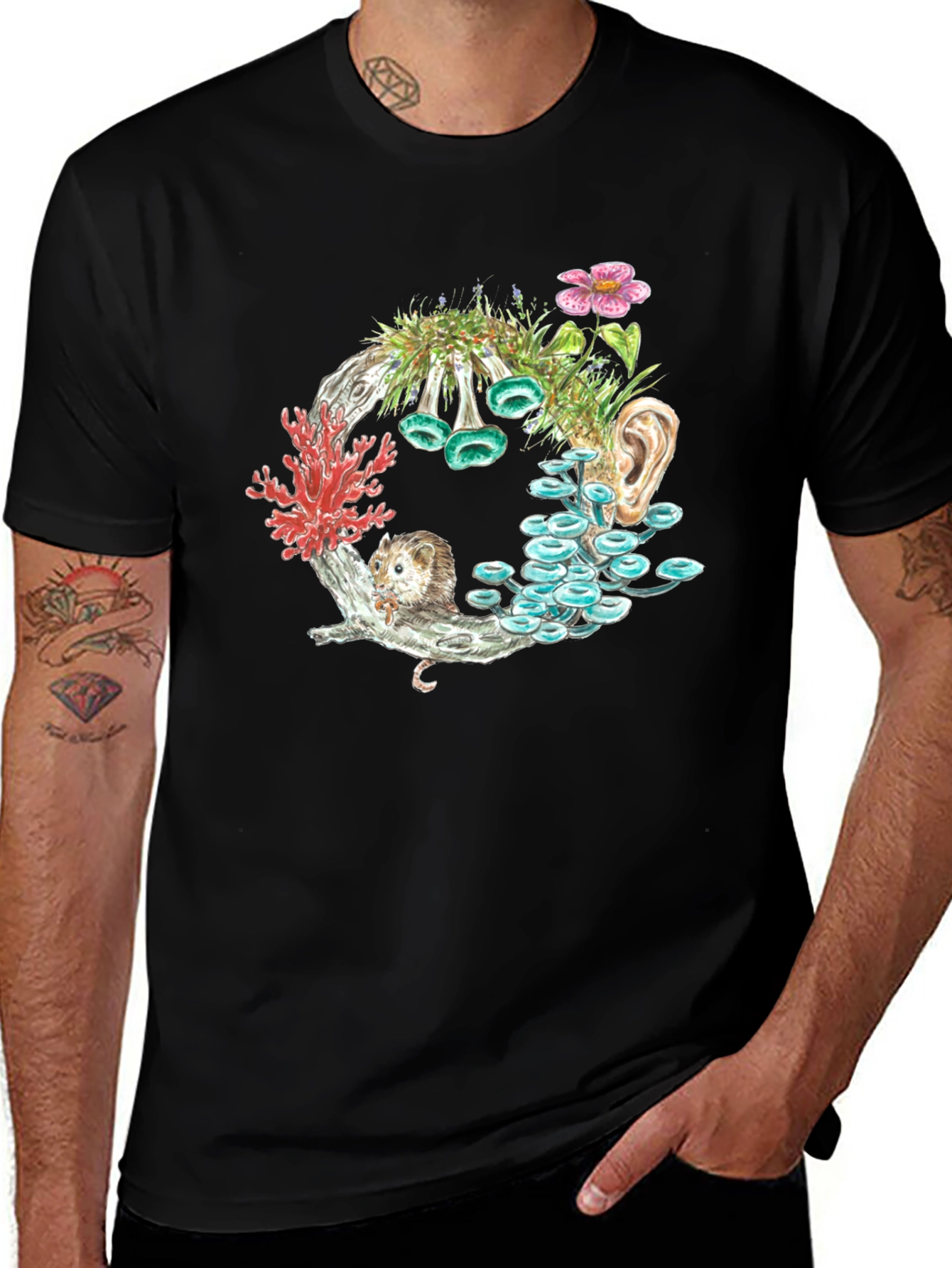 Surreal Nature Graphic Tee - Unique Print Design