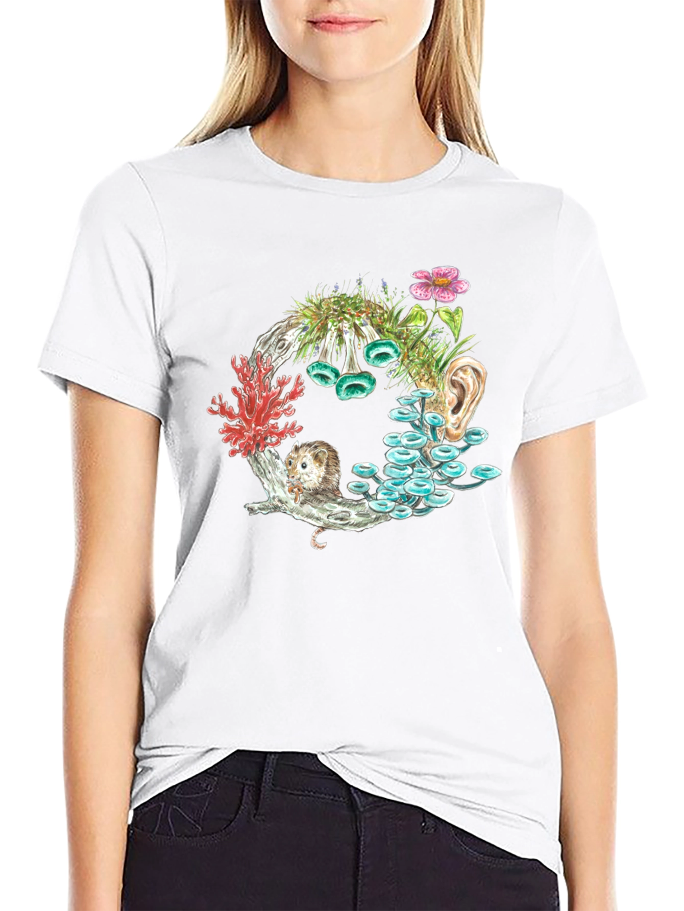 Surreal Nature Graphic Tee - Unique Print Design