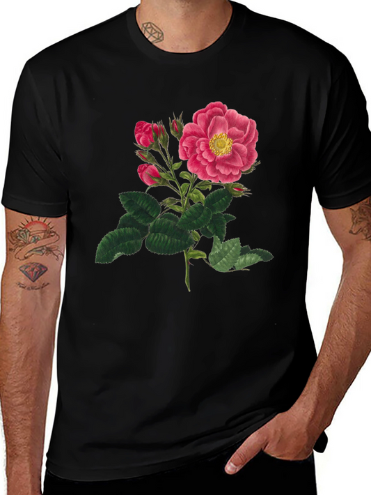 Vintage Rose Graphic T-Shirt - Black