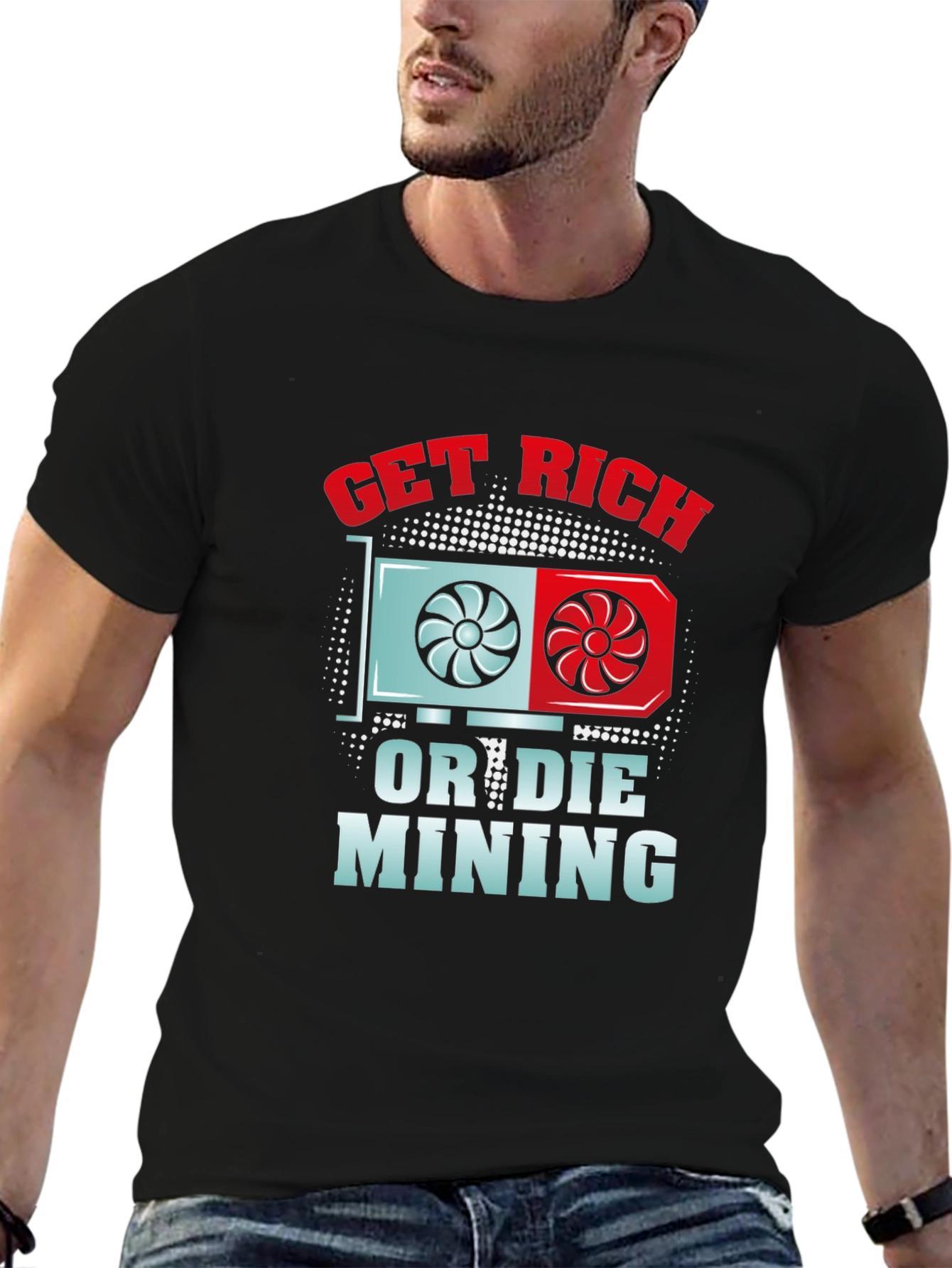 Get Rich or Die Mining Black T-Shirt