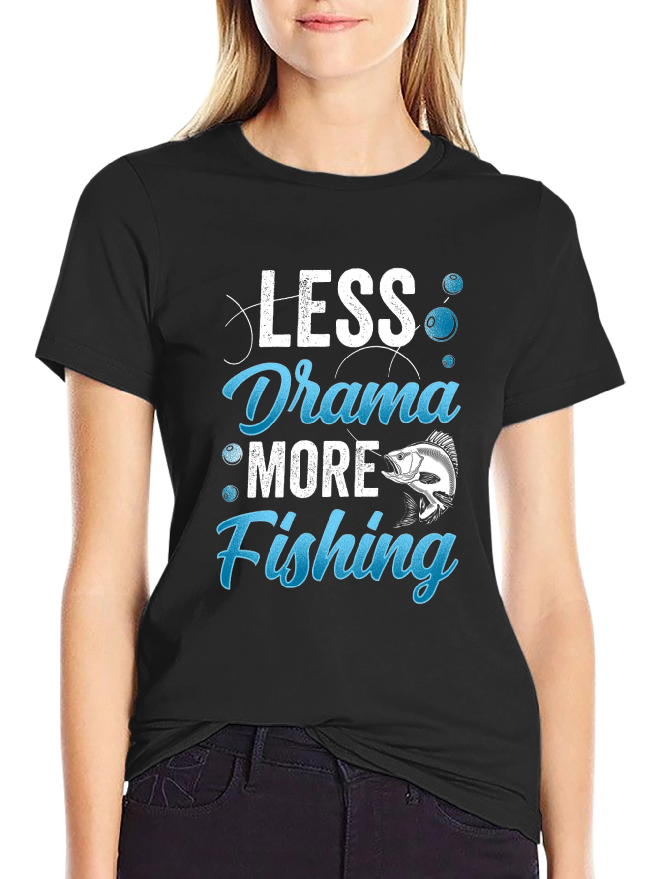 Less Drama More Fishing Graphic Tee