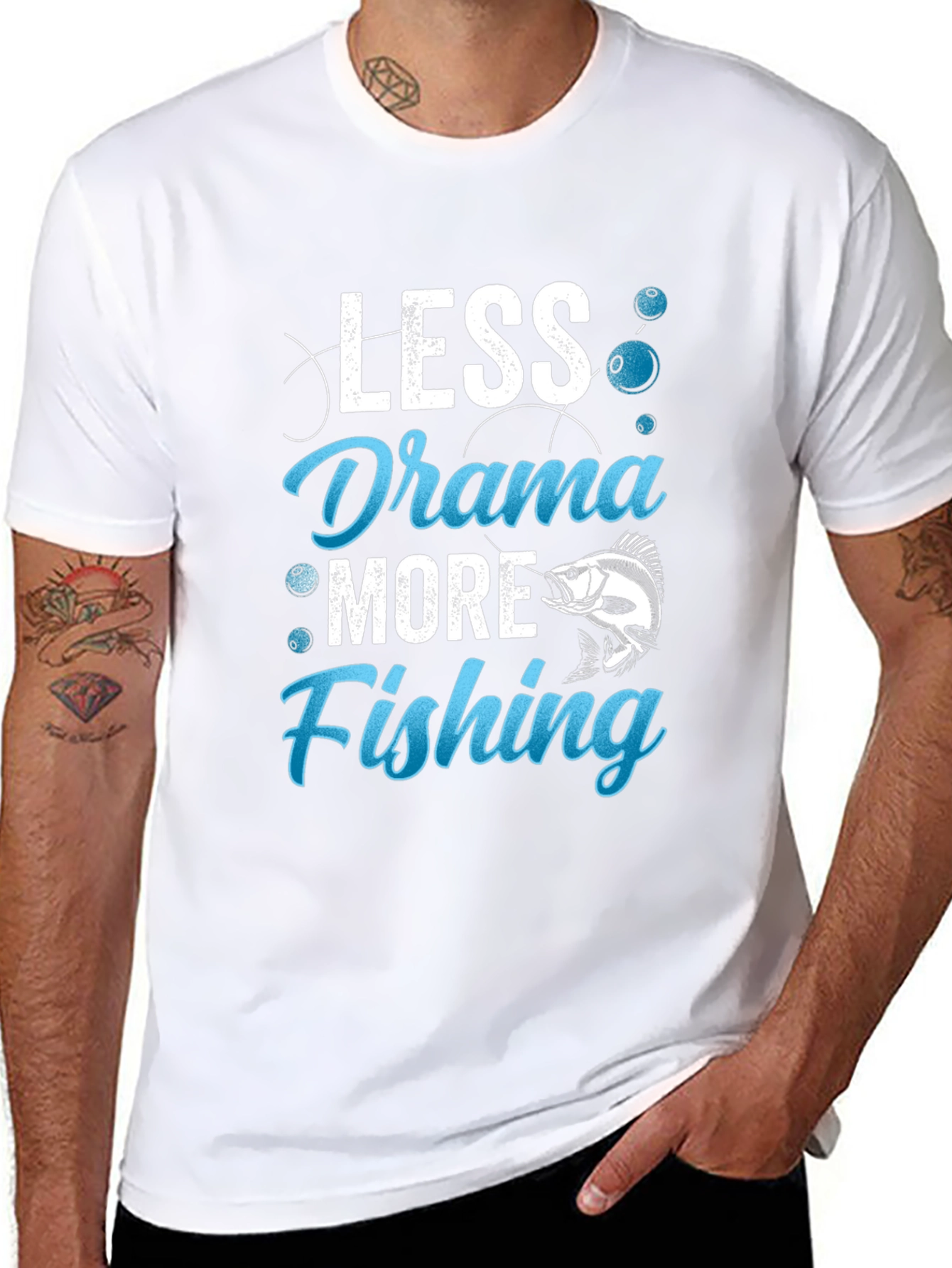 Less Drama More Fishing Graphic Tee