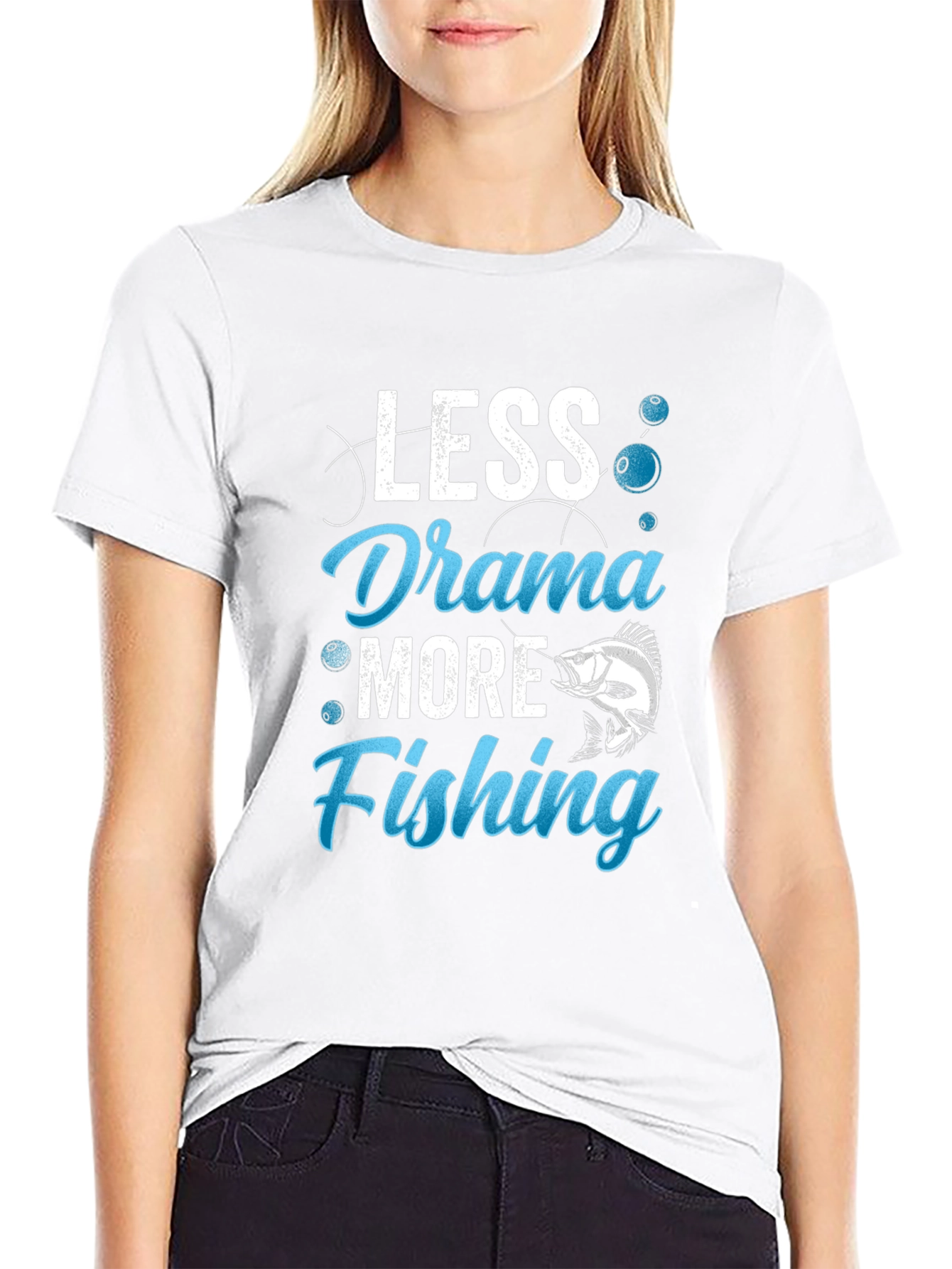 Less Drama More Fishing Graphic Tee