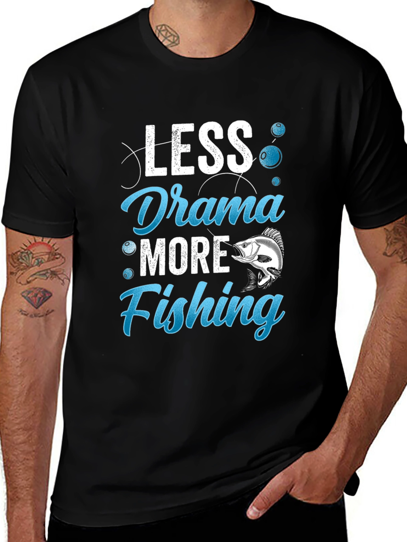 Less Drama More Fishing Graphic Tee
