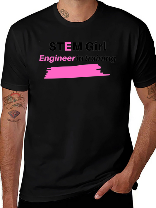 STEM Girl Engineer in Training Black T-Shirt