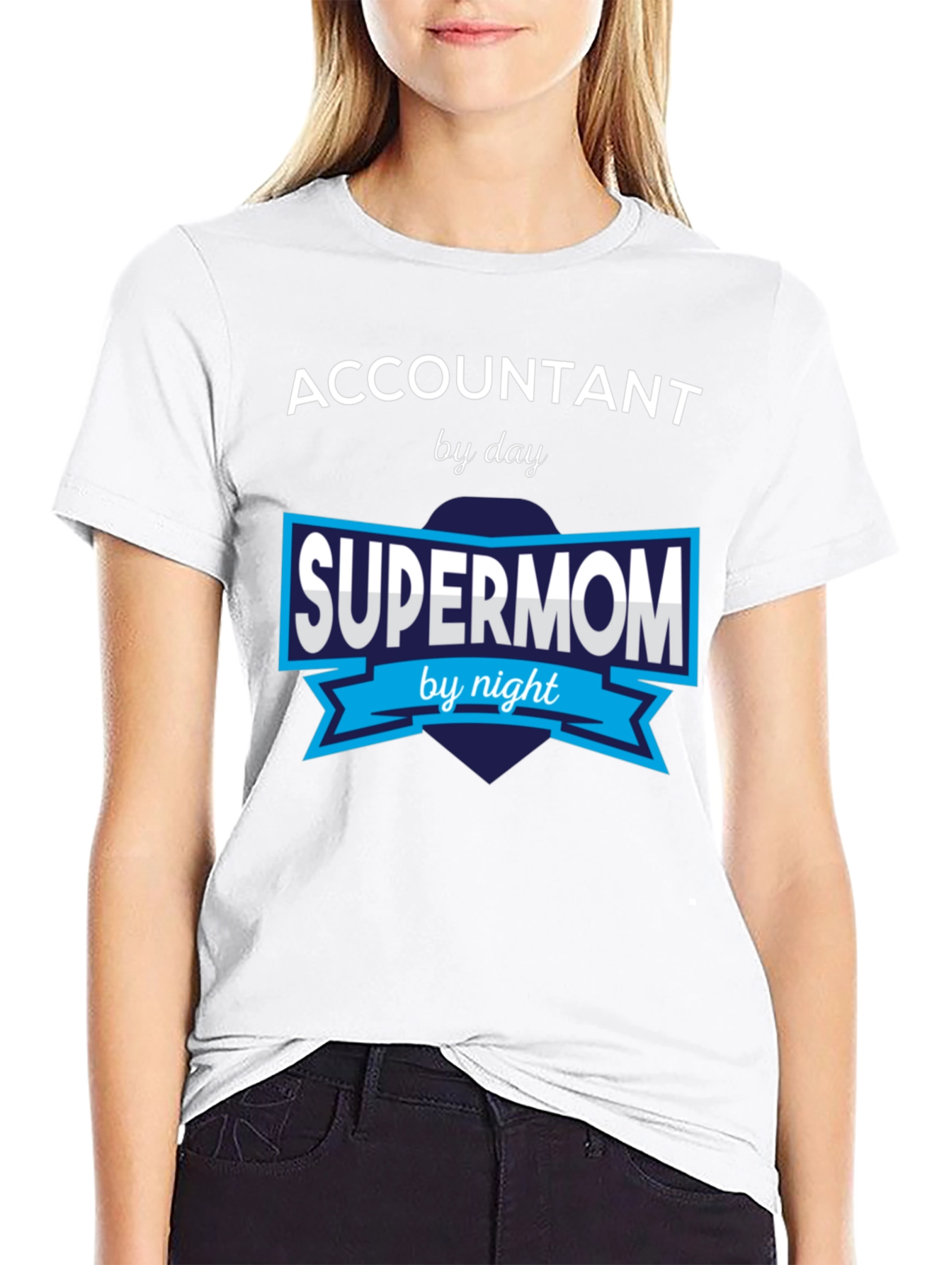Accountant Supermom T-Shirt - Day & Night Hero