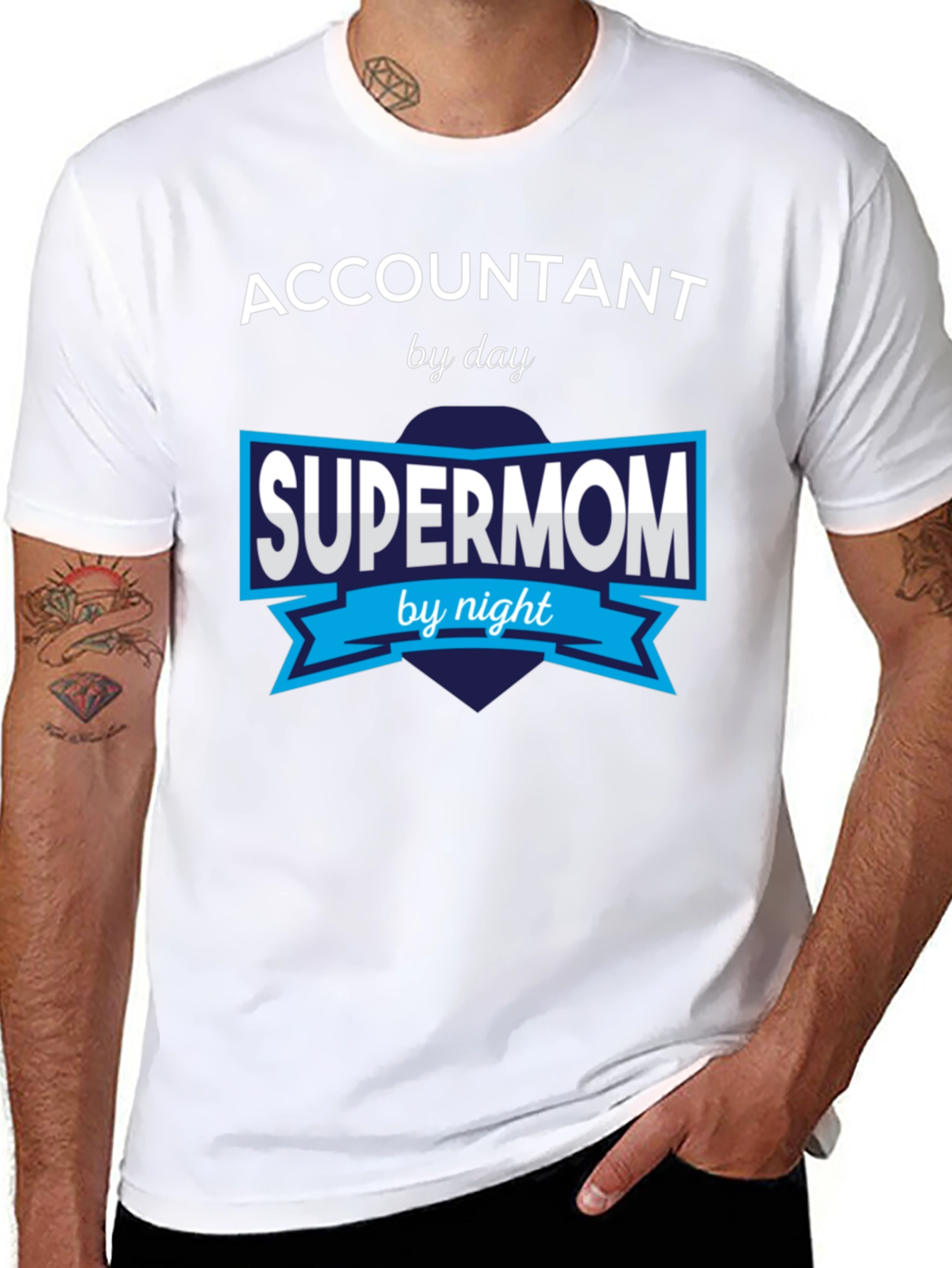 Accountant Supermom T-Shirt - Day & Night Hero