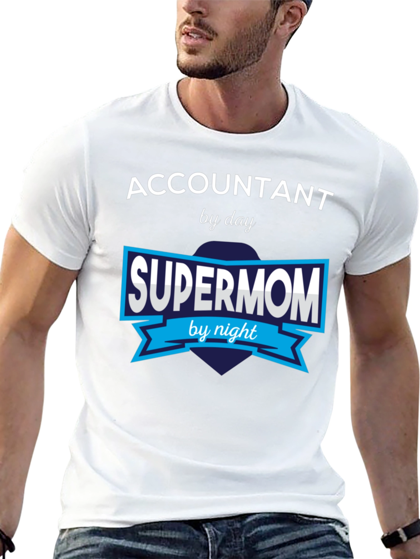 Accountant Supermom T-Shirt - Day & Night Hero