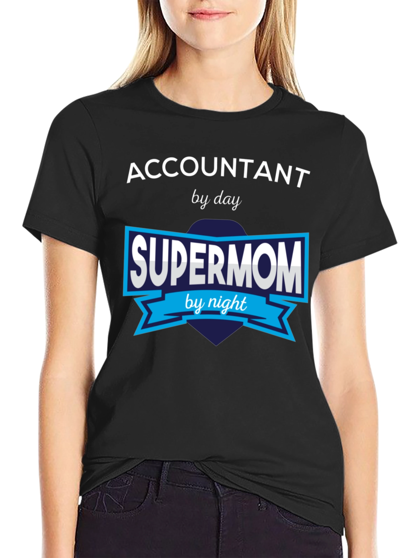 Accountant Supermom T-Shirt - Day & Night Hero