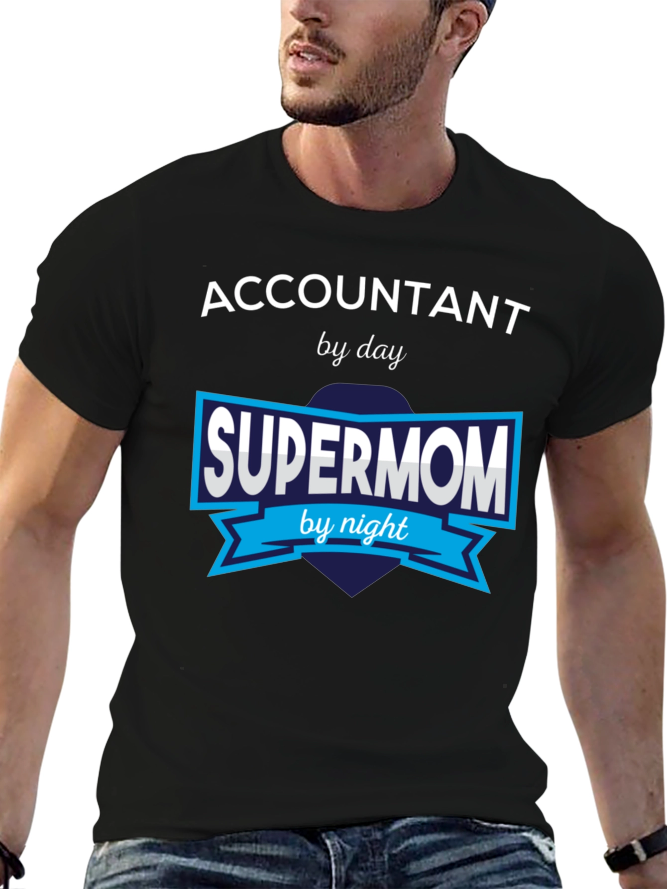 Accountant Supermom T-Shirt - Day & Night Hero