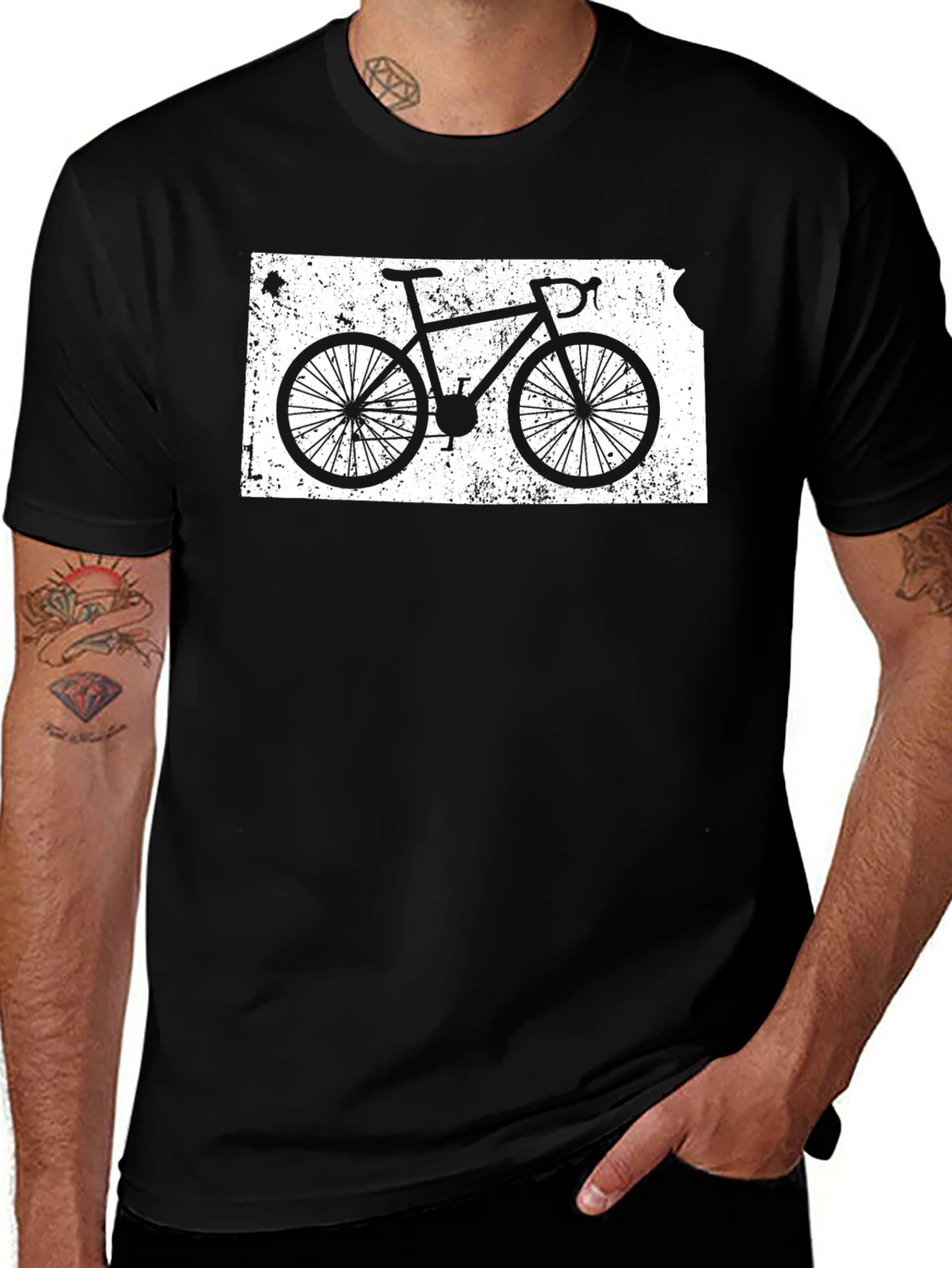 Kansas Bike Graphic T-Shirt - Black