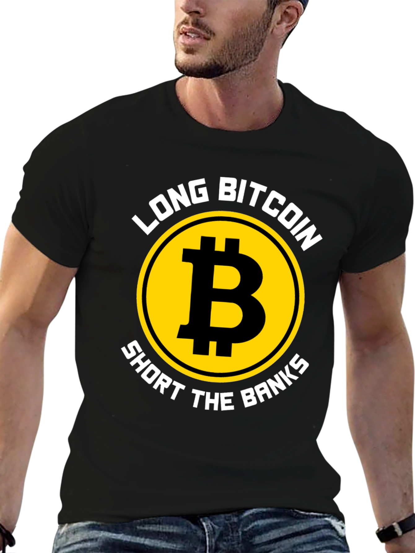Long Bitcoin Short the Banks Graphic Tee