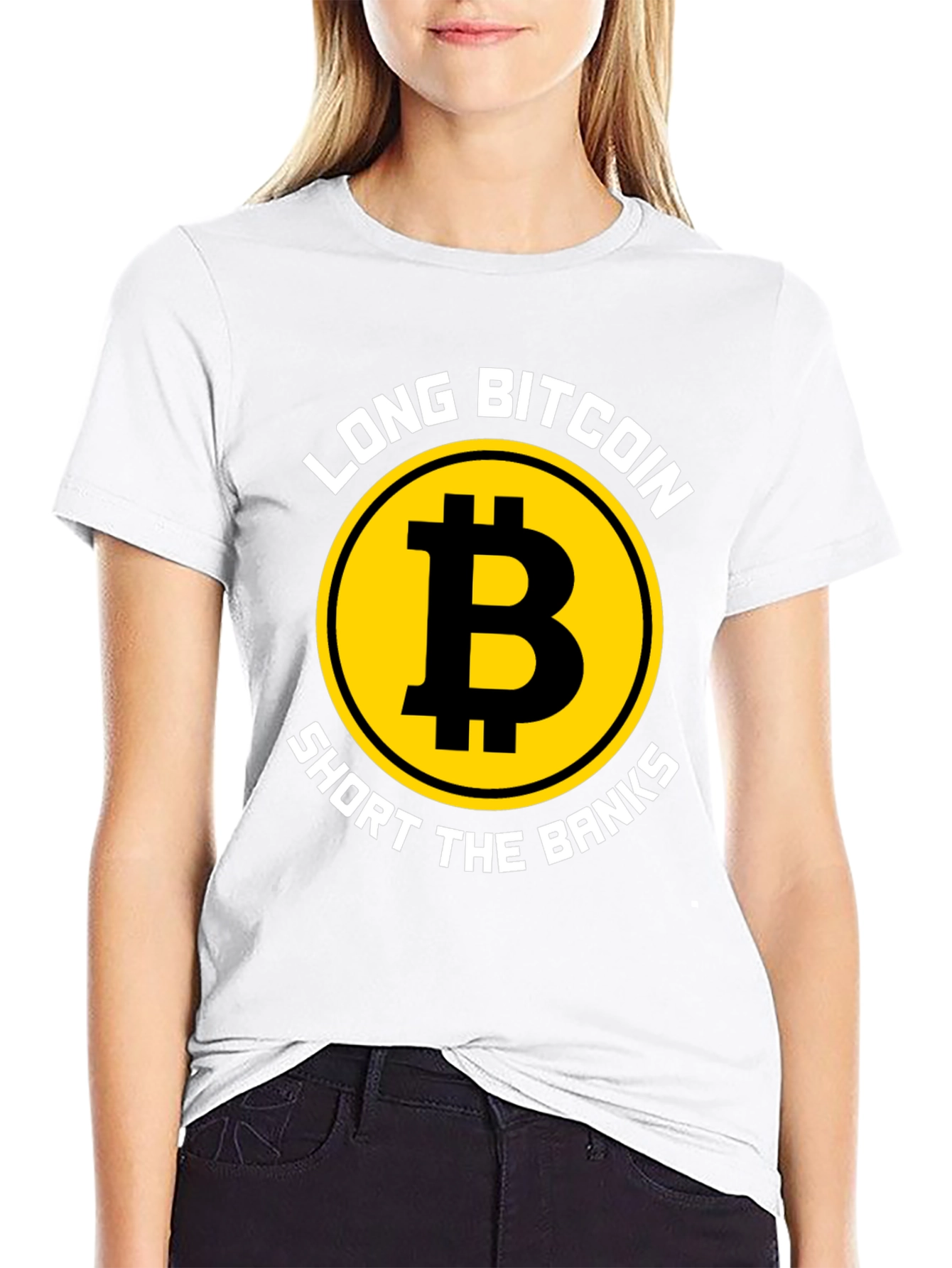 Long Bitcoin Short the Banks Graphic Tee