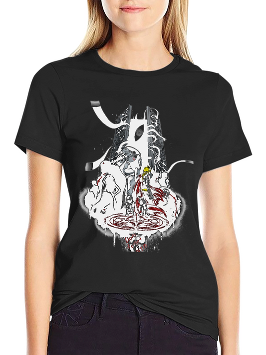 Anime-Inspired Graphic T-Shirt - Black
