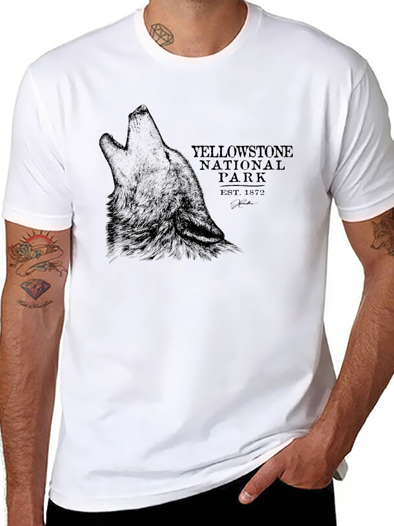 Yellowstone National Park Wolf Graphic Tee