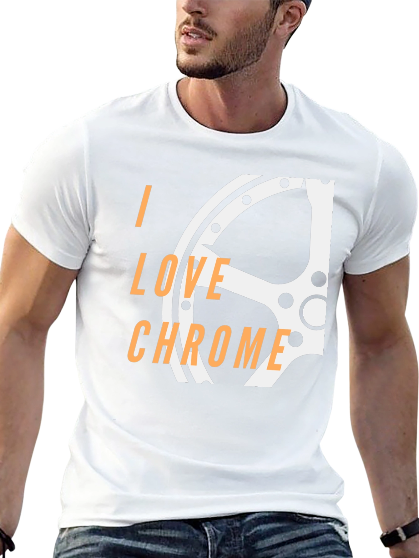 I Love Chrome Graphic Tee - Black Cotton Blend