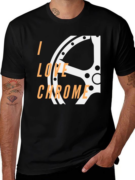 I Love Chrome Graphic Tee - Black Cotton Blend