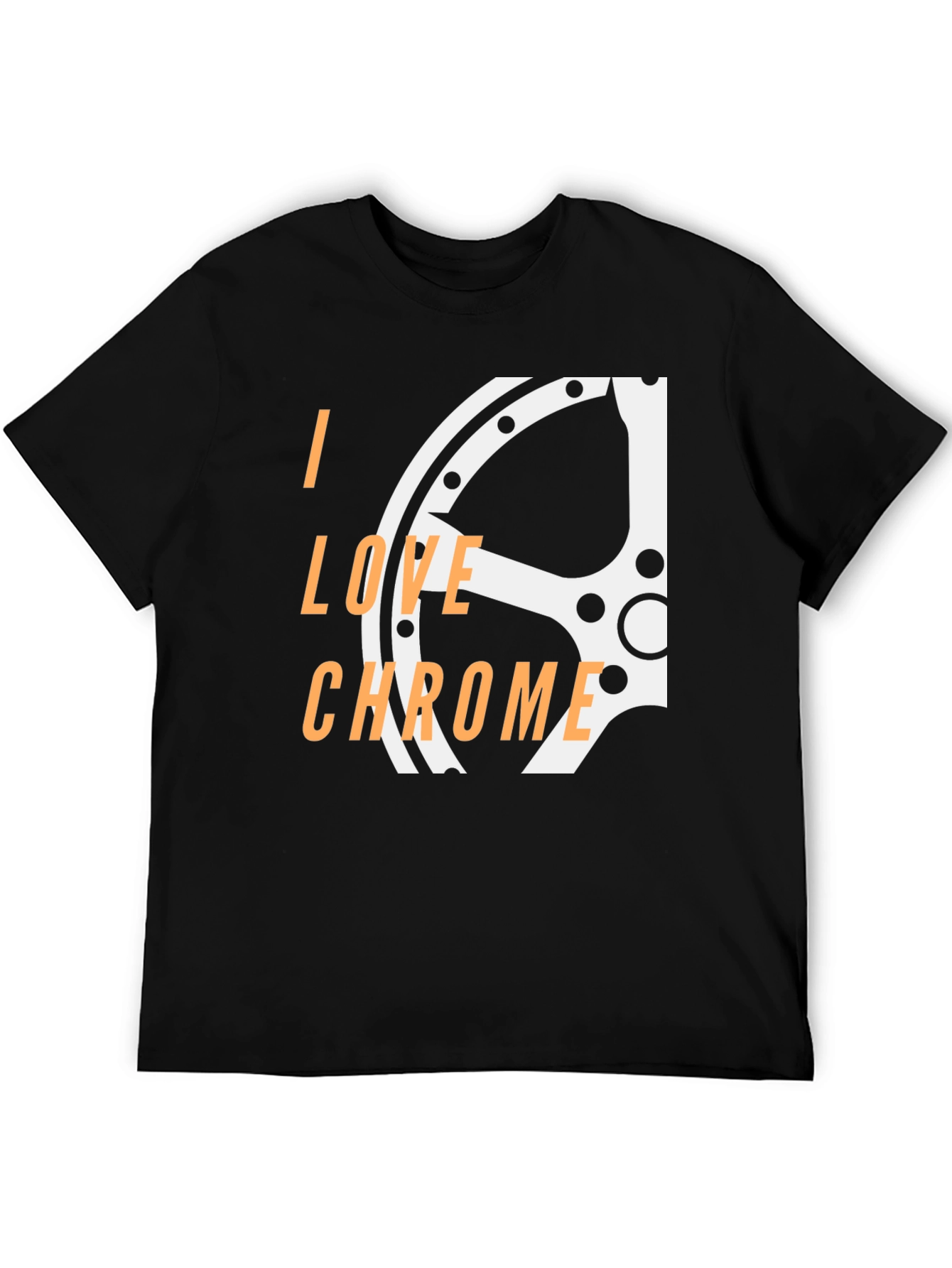 I Love Chrome Graphic Tee - Black Cotton Blend