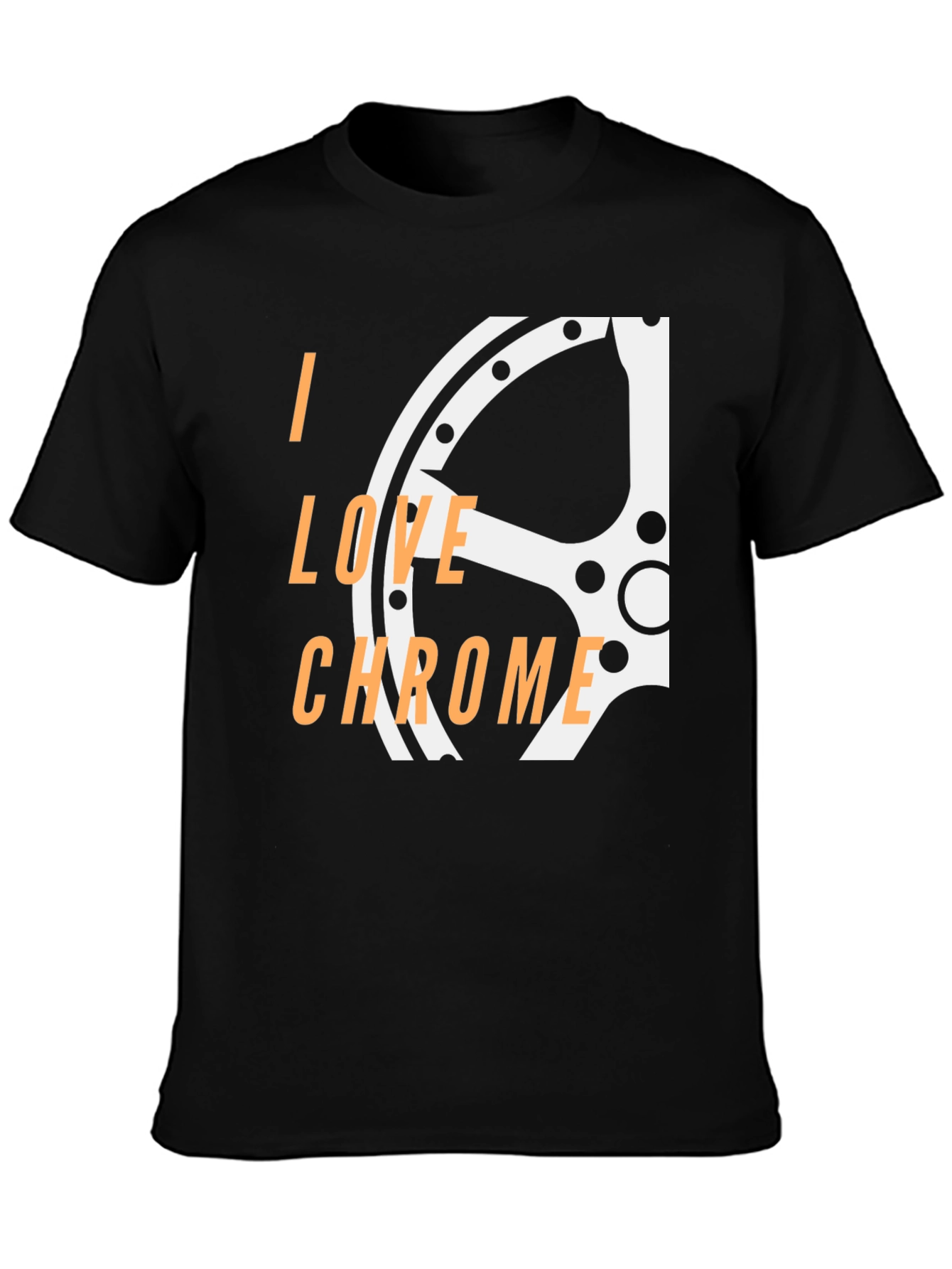 I Love Chrome Graphic Tee - Black Cotton Blend