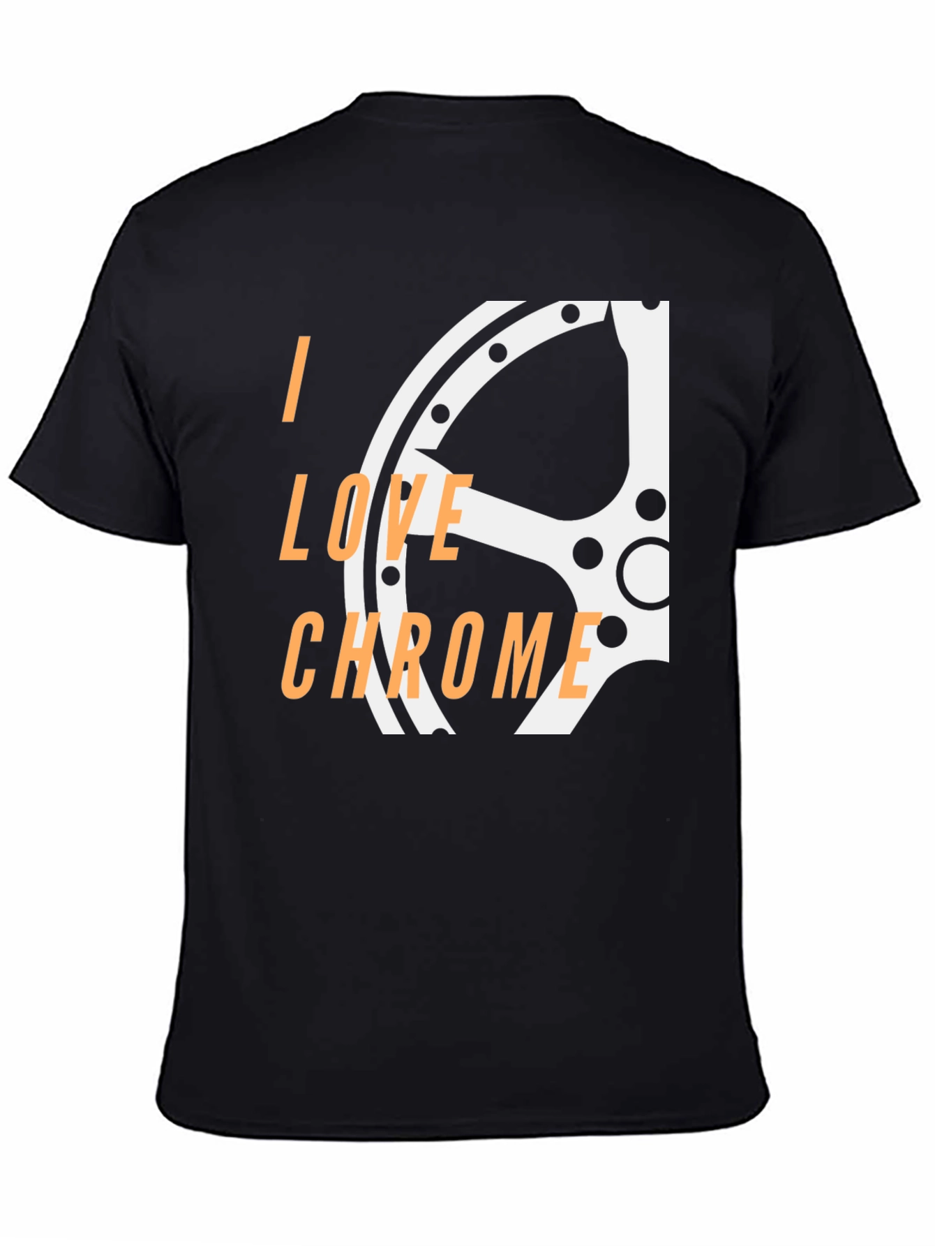 I Love Chrome Graphic Tee - Black Cotton Blend
