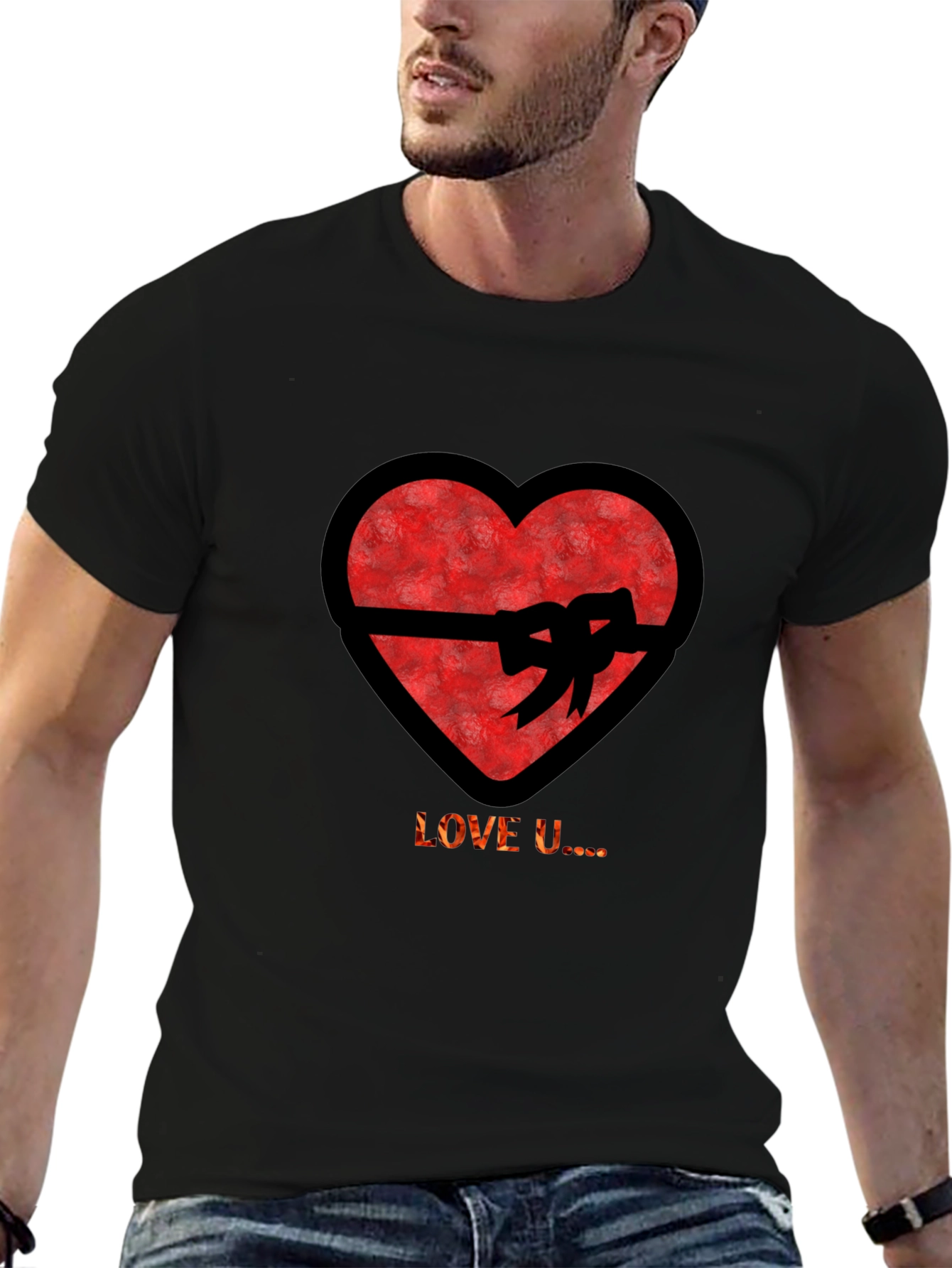 Love U Heart Bow T-Shirt - Valentines Day Gift