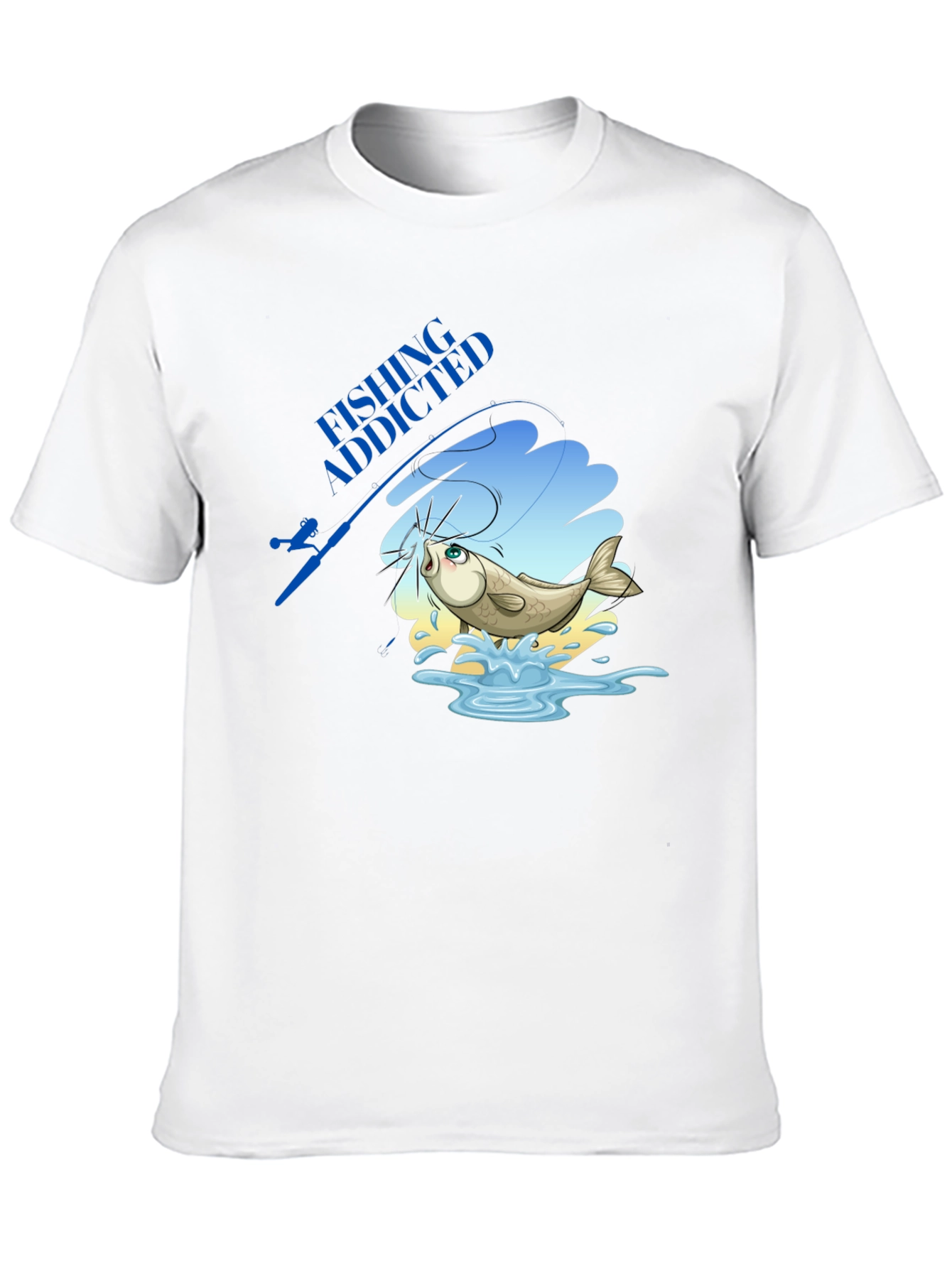 Fishing Addicted Black T-Shirt - Angler Gift