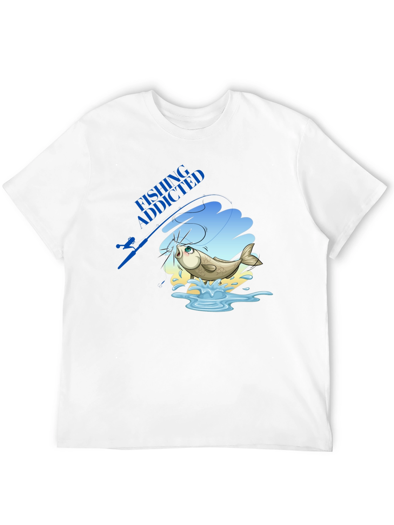 Fishing Addicted Black T-Shirt - Angler Gift