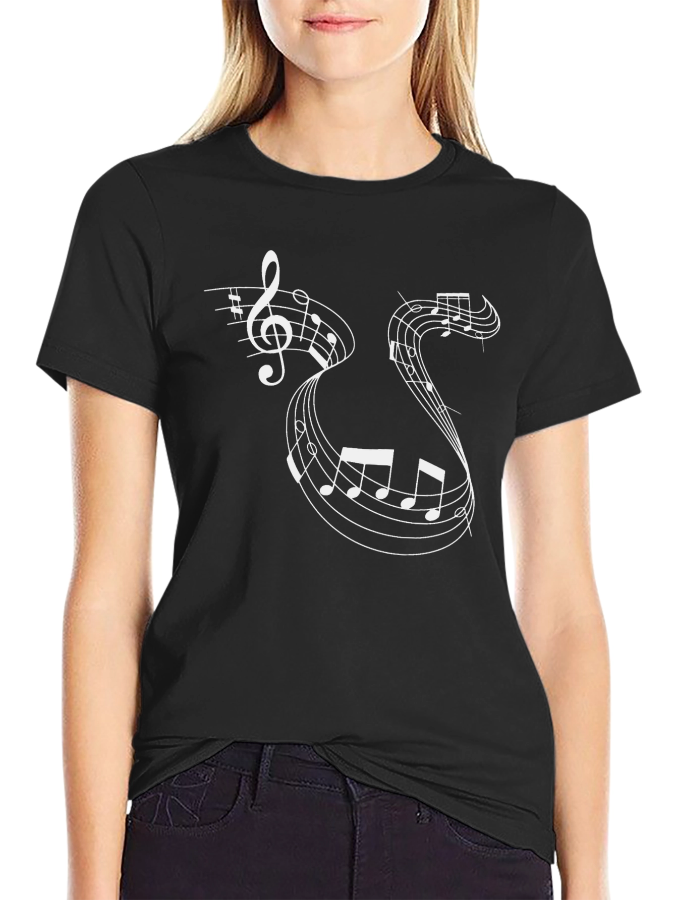 Musical Note Graphic Print Mens T-Shirt