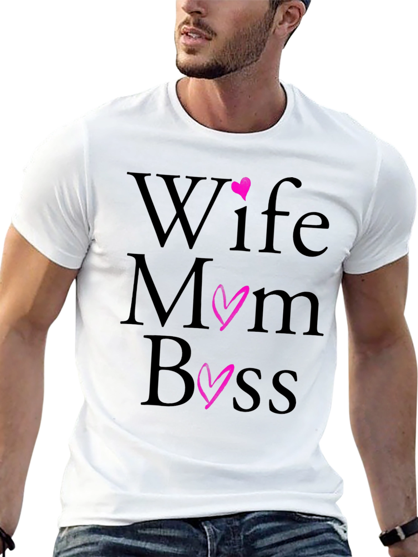 Wife Mom Boss T-Shirt - Black Casual Tee