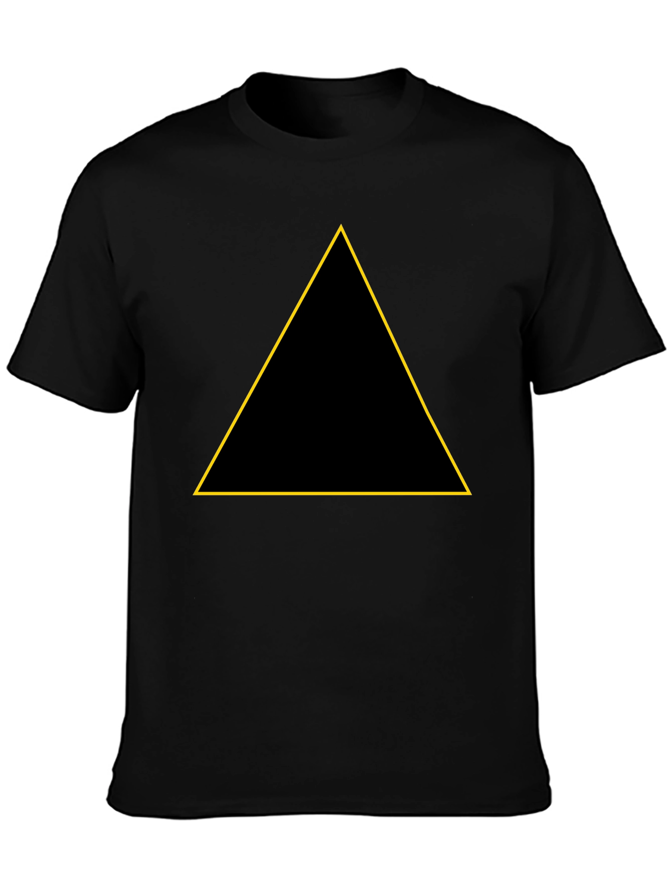 Black T-Shirt with Golden Triangle