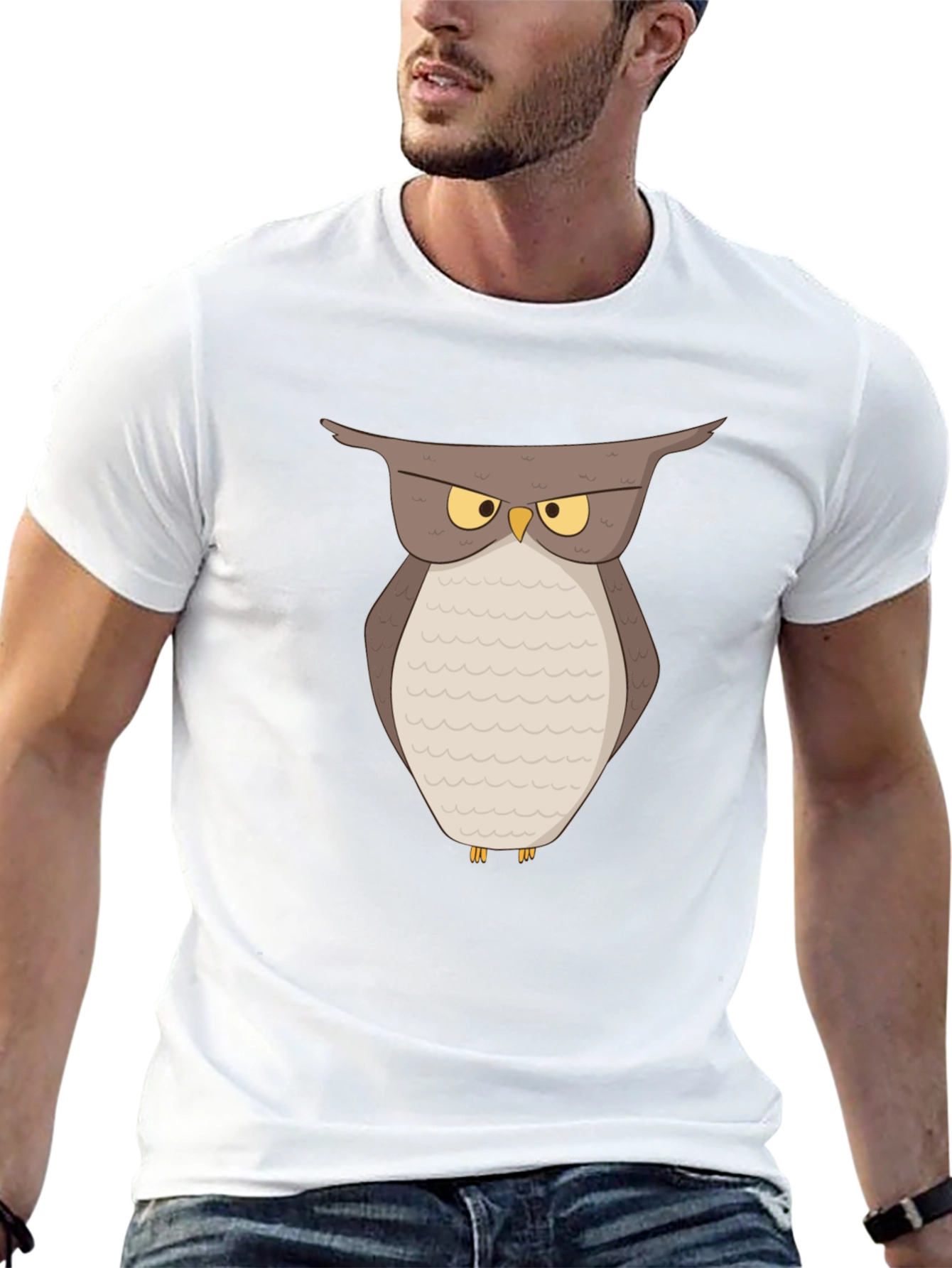 Grumpy Owl Graphic T-Shirt - Soft Cotton Tee