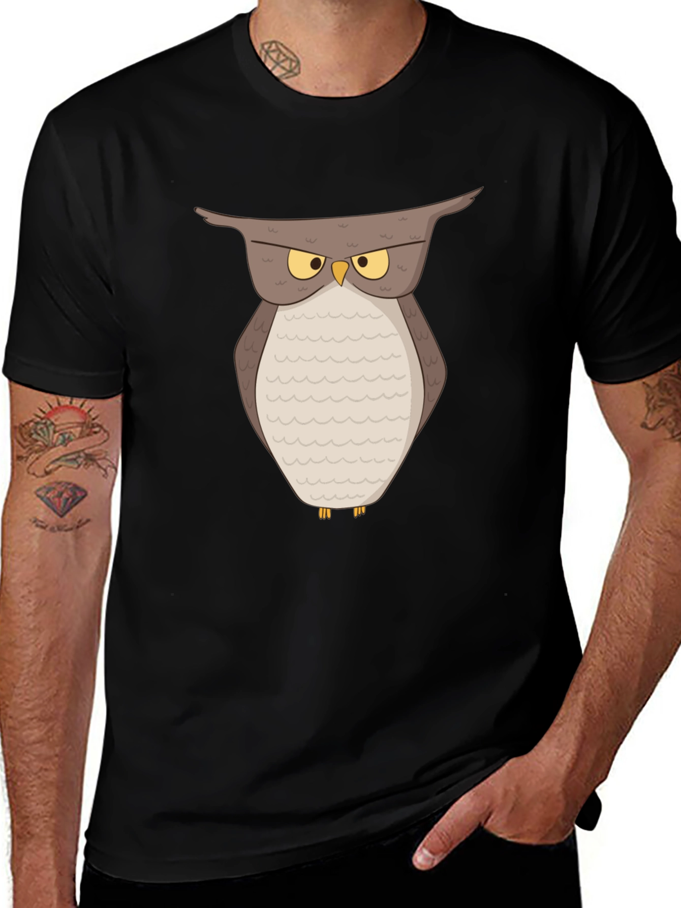 Grumpy Owl Graphic T-Shirt - Soft Cotton Tee