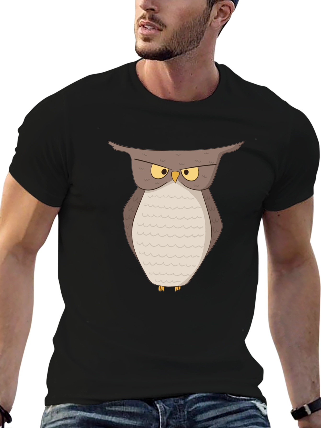 Grumpy Owl Graphic T-Shirt - Soft Cotton Tee