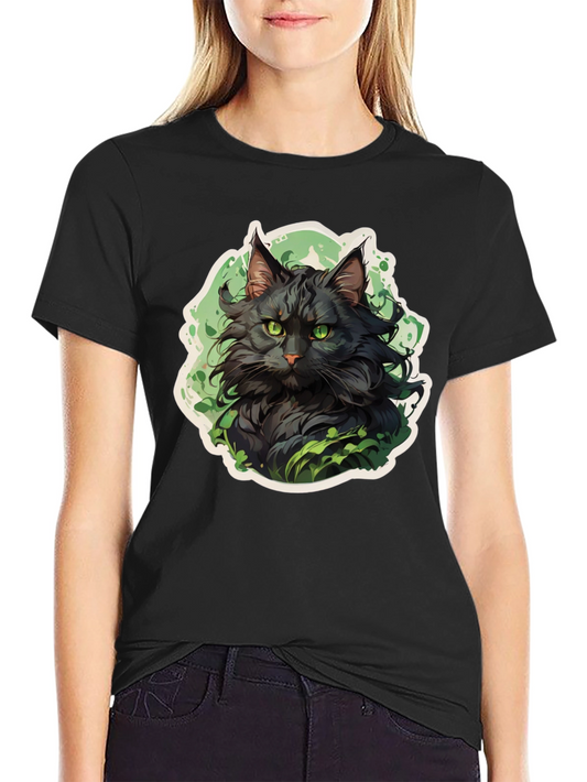 Black Cat Graphic Tee - Stylish Animal Lovers Shirt