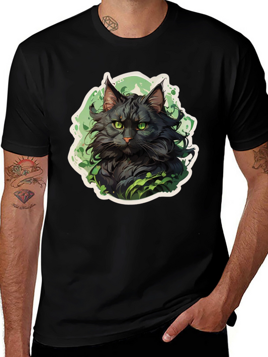 Black Cat Graphic Tee - Stylish Animal Lovers Shirt