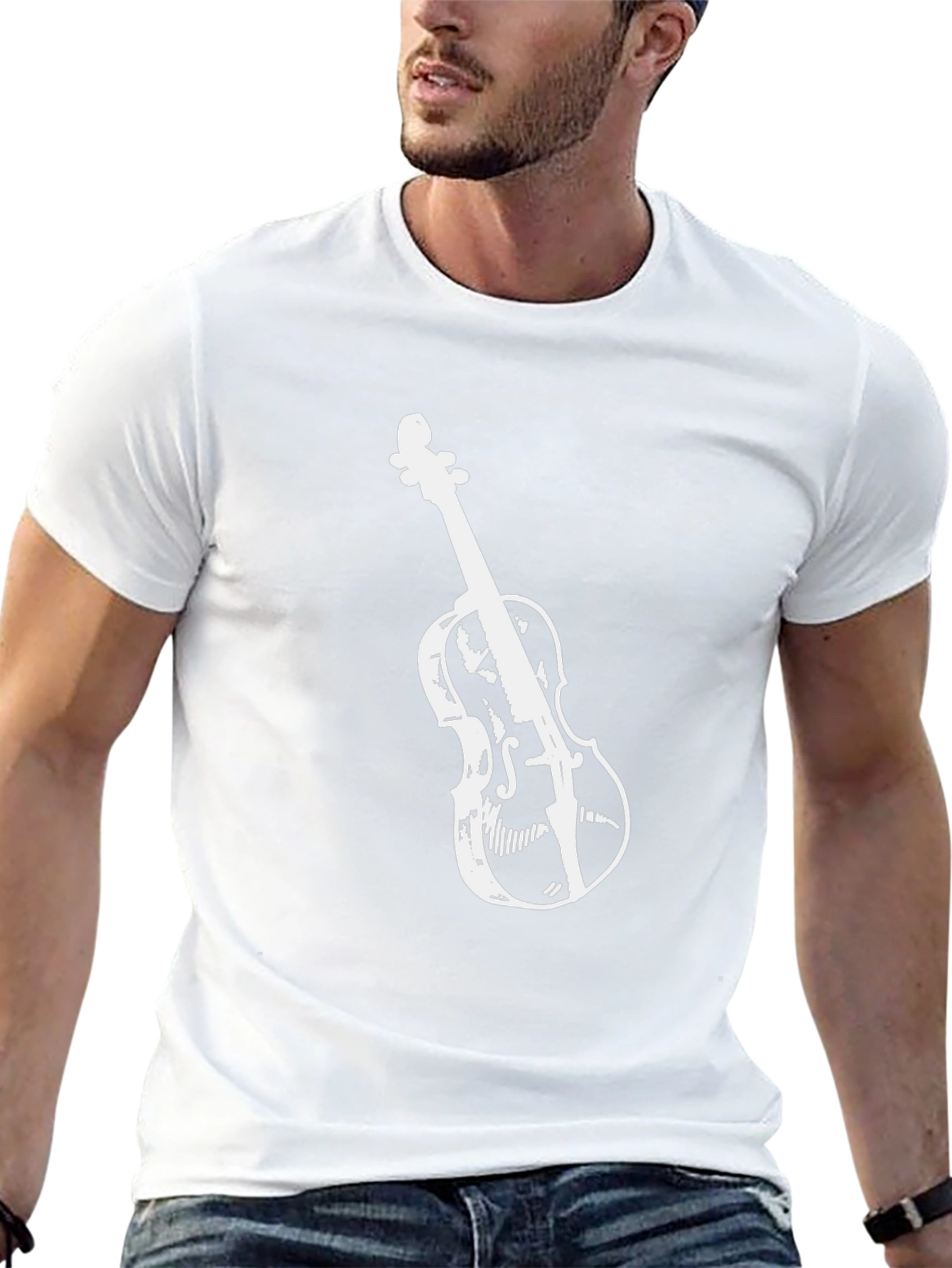 Violin Graphic Tee - Stylish Music Lover Shirt
