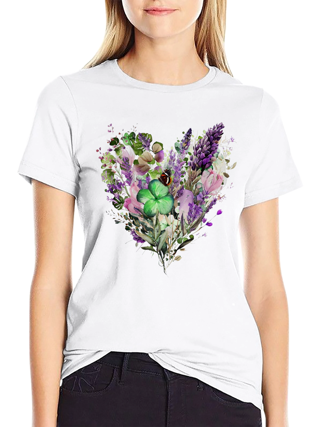 Floral Heart Clover St. Patricks Day T-Shirt